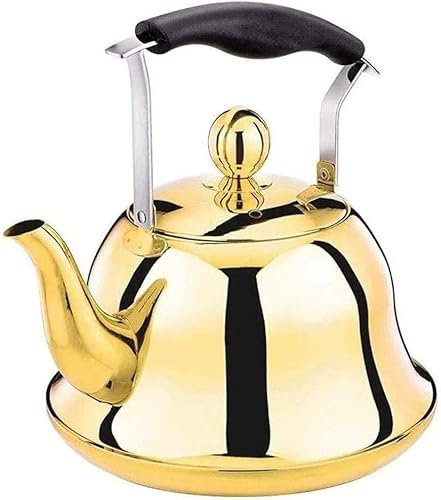 ABBNIA Tea Kettle Stainless Steel Whistling Kettle Stove Camping Kettle with Insulation Handle Safe Induction Gas Hob Teapot for Stove Induction Stove Copper Stove Top