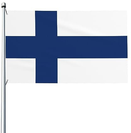 Bandiera della Finlandia 3x5 piedi, bandiera finlandese, bandiera della casa, bandiera da giardino, striscioni da giardino, arazzo, striscioni per esterni, bandiera da cortile con 2 occhielli