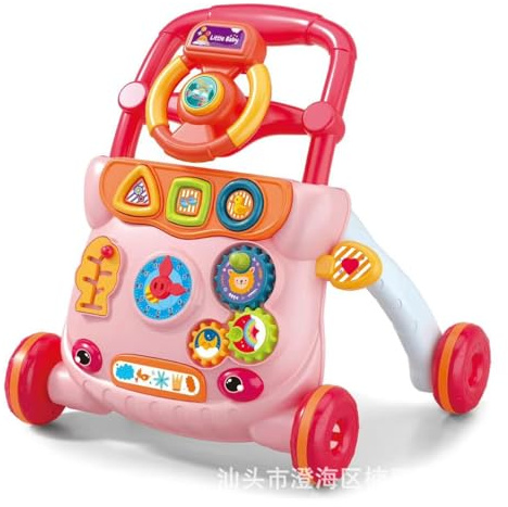 MENGDA Skalierbarer Lauflernwagen für Kleinkinder, Geschenk für Jungen und Mädchen, Aktivitäts- und Entwicklungsspielzeug, Lauflernspielzeug (Rosa)