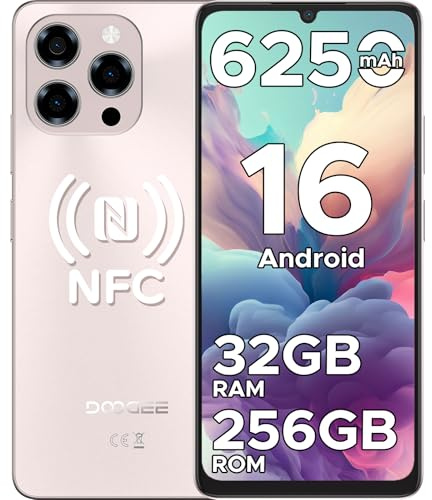DOOGEE Note 58 Pro Telefono Movil Libre Andriod 16, 32GB+256GB Smartphone Octa Core 6.75 HD+ 90Hz Móvil, Batería 6250mAh, 16MP+8MP, Teléfono Móvil 8.6mm, Dual SIM 4G/ GPS/NFC/Huella Dactilar Oro