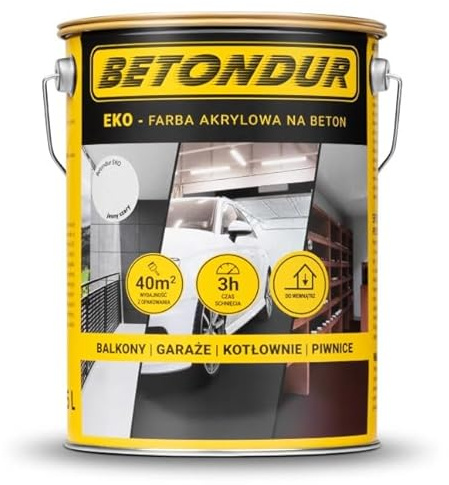 Betondur Betonfarbe für Innen & Außen – Acryl-Schutzbeschichtung – witterungsbeständig, abriebfest & staubbindend – für Keller, Garage & Sockel EKO – 5L – Hellgrau