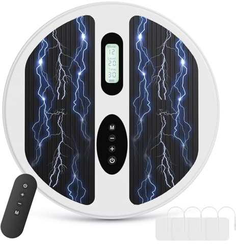 Yapasopu appareil massage des pieds,12 modes, 20 fréquences réglables,LCD masseurs électriques pour les pieds,massage pieds circulation sanguine avec Technologies TENS et EMS Masseur de pieds