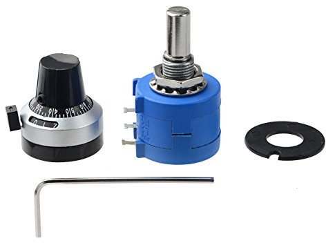 WMYCONGCONG 3590S Drehpotentiometer, 1 K Ohm, 10 Umdrehungen, drahtgewickelt, Präzisionspotentiometer, Widerstand mit Drehknopf, 3590S-2-102L