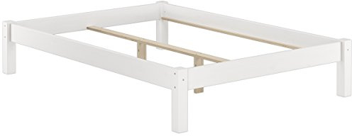 Erst-Holz®Weißes Bettgestell Kiefer Doppelbett 140x200 Massivholzbett ohne Zubehör 60.35-14 W oR