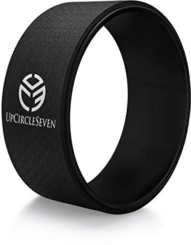 UpCircleSeven Yoga-Rad – [Pro Serie] Stärkstes und bequemstes Yoga-Stützrad – perfekt für Rückenschmerzen, Dehnen und Rückenbeugungen, 30,5 x 12,7 cm (12 x 5 Zoll) (schwarz)