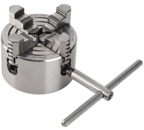 4-Backen Drehfutter，Jectse K72-80 hochwertige Materialunabhängig einstellbar reversibel 80mm Durchmesser 4-Backen-Drehfutter für Drehmaschine