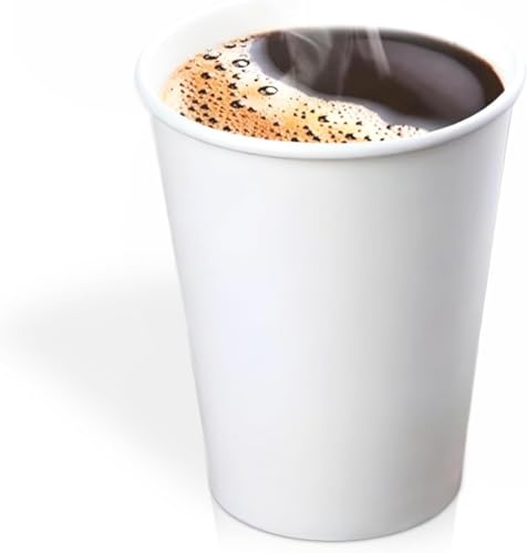 We Can Source It Ltd – Single Wall White Paper Cups 8oz – Recyclable Disposable Cups for Hot and Cold Drinks – Strong Paper Catering Cups for Home Office Cafes Events - Pack of 500
