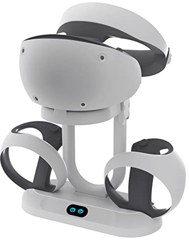 BeisDirect VR2 Controller Ladestation, Ladestation Kompatibel mit PS VR2 Controller Ladeständer Mit Aufbewahrung Brillenhalter PSVR2 Spiel Zubehör
