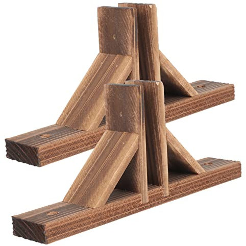 Cabilock 2pcs Wooden Garden Trellis Panels Fence Base Kit with Stable Support Wood Material Garden Fence Holder