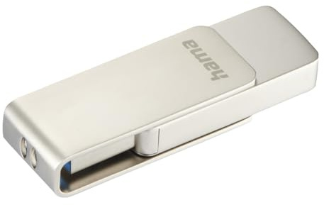Hama USB Stick, 32GB, USB 3.0 (Speicherstick, Ultra schnell, 70MB/s, Drehmechanismus, Öse als Schlüsselhänger) Silber