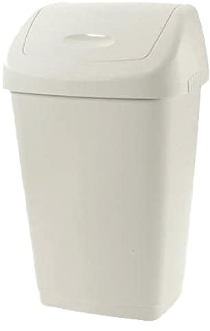 1PEZZO BIDONE IMMONDIZIA 'GRACE' Lt 50 - cm 40,5 x 32 x h 65,5 panna