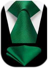 Enlision Herren Krawatte Hochzeit Einfarbig Krawatte mit Einstecktuch Set Formell Krawatten & Taschentuch