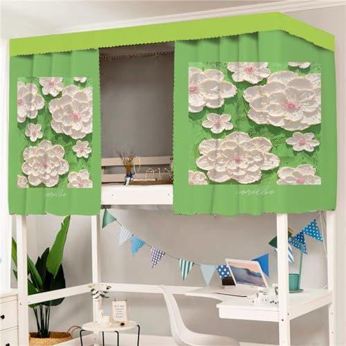 Treer 3D Bettvorhang Hochbett Etagenbett, Blackout Vorhänge Staubdicht Betthimmel Hochbett Etagenbett Kinder Bettzelt Schlafsaal Bettvorhänge für Studentenwohnmein Kinderzimmer (1.5x2M,Ölgemälde 2)