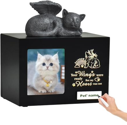 Urnes souvenir personnalisées pour chats et chiens – Boîte en bois pour cendres d'animaux avec photo – Cadeaux de condoléances