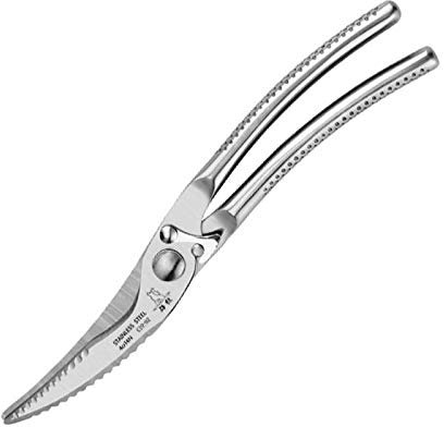 Kitchen Poultry Shears, Kitchen Knife Scissors Powerful Chicken Bone Duck Fish Meat Shears Stainless Steel Clean Cooking (Sliver)