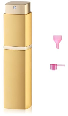 Lulupack 20ml Cuadrado Atomizador Perfume Recargable, Perfumador Dispensador de Viaje, Spray Pulverizador Colonia (Dorado)