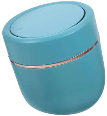 VILLCASE Mini Bote de Basura Tipo Empuje para Escritorio con Tapa Papelera Pequeña Cubo de Basura Versátil para Oficina o Estudio