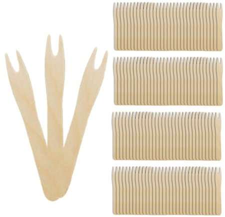 400Pcs Wooden Forks, French Fries Forks, Mini Forks, Wooden Cutlery, Party Cutlery, Fruit Forks