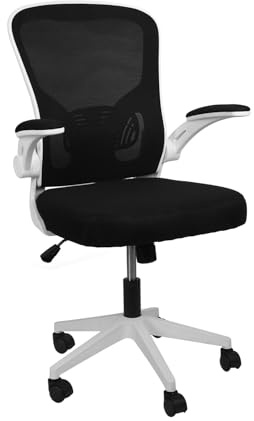 Chair Office Computer Desk Chair Gaming-Ergonomic Mid Back Cushion Lumbar Support with Wheels Comfortable Mesh Racing Seat Adjustable Swivel Rolling Home Executive (without Headrest, white)