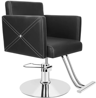 ZHOUBA silla de peluquería resistente, rotación 360 grados, equipo de 330 libras, color negro