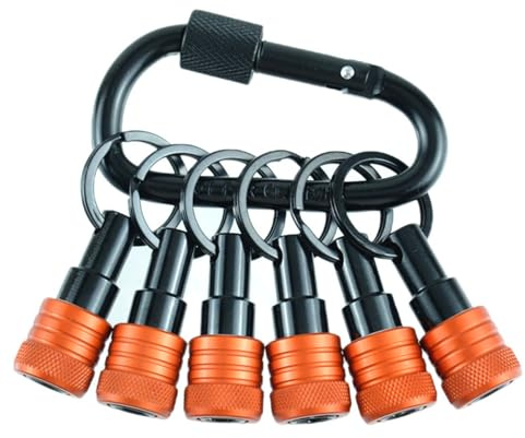 6 piezas de vástago hexagonal de 1/4 pulgadas de aluminio para destornillador de vástago de extensión de cambio rápido, llaveros, adaptador de tornillo de taladro