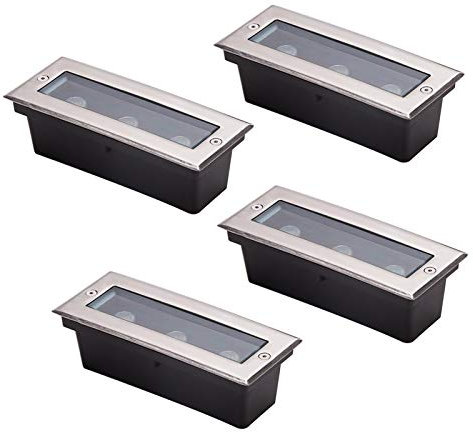 WZYDYDY Bodenleuchten Aussen Led 3W Bodeneinbaustrahler Rechteck Draussen Garten Rostfreier Stahl Garten Licht Draussen Wird for Rasenflächen, Gehwege, Innenhöfe, Terrassen, Terrassen, AC85-265V, Pack
