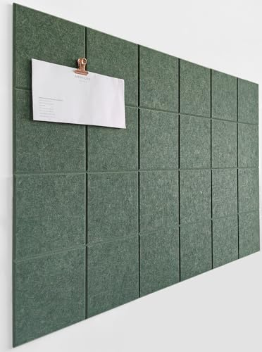 DECORETTA Cork Board Alternative - 6 Pack Felt Wall Tiles with Safe Removable Adhesive Tabs, Cork Boards for Walls Notice Board for Home Office and Classroom Pin Board Tack Board-Tree