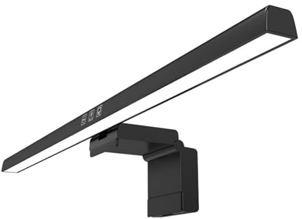 FewNvWa Éclairage LED pour moniteur d'ordinateur, barre de lecture USB, lampe de bureau pour protection des yeux, Noir
