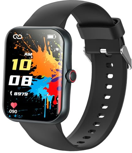 Alutoria Smartwatch, Orologio Intelligente Fitness Sportivo SmartWatch per Bambini, 1.83' HD Touchscreen, Cronometro, Notifiche Messaggi, Fitness Tracker per Ragazzi Ragazze Adolescenti, Nero lucido‌