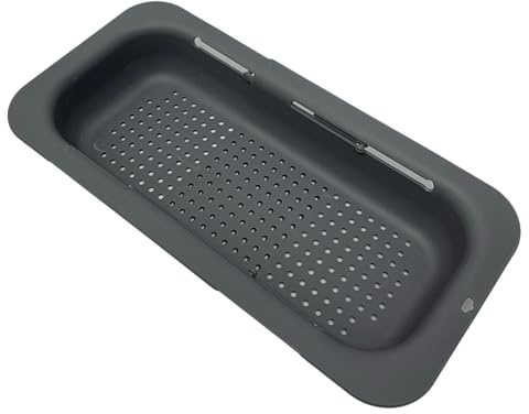 LNT France - Passoire Extensible à poser sur l'évier, 36-49 cm, Pour laver les légumes et les fruits, égoutter les pâtes cuites et les plats secs - Extensible - Essentiels de cuisine pour la maison