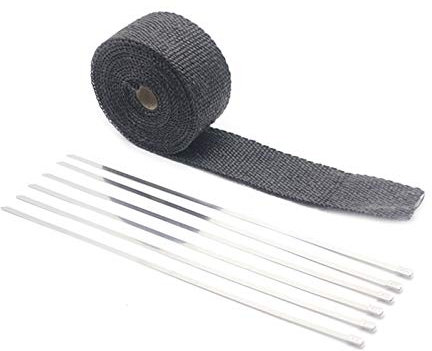 Ruban Isolant Thermique Joueur de chaleur d'échappement de chaleur d'échappement de 5 cm de 5m de 5m de 5m de 10m de 10m pour le ruban de bouclier de chaleur en fibre de verre de moto avec des cravate