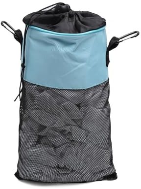 ZRUEWOT Bolsa para pinzas de la ropa con cordón, resistente al agua, con ganchos, capacidad para 300 pinzas para la ropa, para interiores y exteriores, color azul