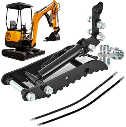 YEHOZZ Pince Hydraulique pour Mini-Pelles, Pince pour Pelle avec 2 Flexibles Et Vis, Support en L, Accessoire pour Petites Pelles pour La Manutention De Bûches, Roches Et Débris Threeholethumbclip