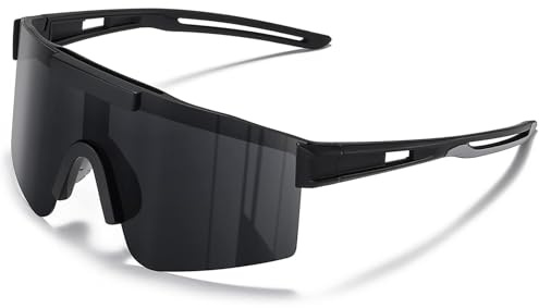 Sportbrille Polarisiert Radsportbrillen Fahrradbrille Schnelle brille für Herren Damen Sport Sonnenbrille UV400 Klar Laufbrille für MTB Rennrad Fahrrad Ski Rave schwarz