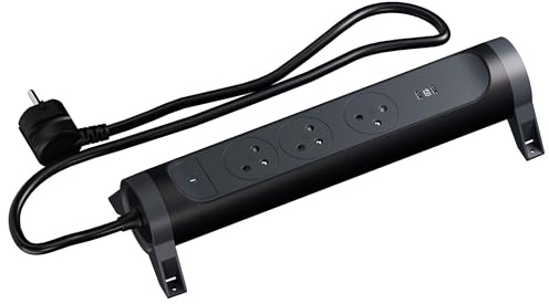 LEGRAND | Rallonge multiprise 3x2P+T 16A 230V 3680W et 2 Ports USB C 20W Charge Rapide, 1,5M, Noir