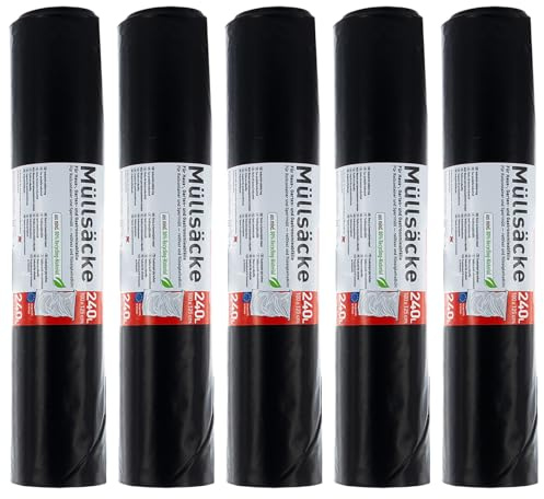 50 Müllsäcke 240L 60my Schwarz XXL