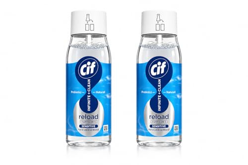 Infinite + Clean Reload Sensitive 590 ml - Detergente Multiuso con Probiotici Naturali - Fiori di Loto e Sali Minerali - Pulito a Lungo per Cucina, Bagno, Vetri e Superfici Lavabili - 2 Unita da 590ml