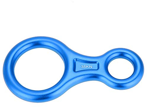 Bnineteenteam Descendeur de Secours, descendeur en Alliage d'aluminium de la Figure 8 35KN pour la Descente en Rappel de l'escalade(Bleu)