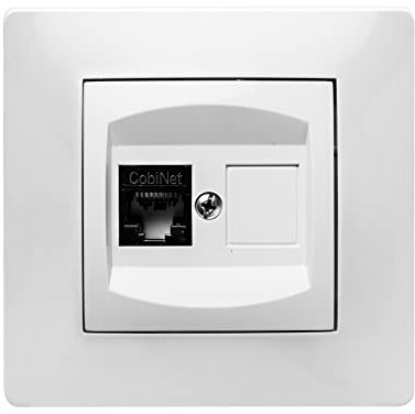 Famatel 9138, Base prise RJ-45 à encastrer. Couleur : blanc neige.