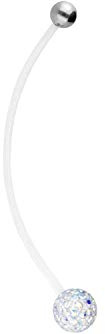 PIERCINGLINE PTFE Bananabell | Bauchnabel Schwangerschaftspiercing | EPOXY- + TITAN- KUGELN | Farbauswahl | individuell kürzbar