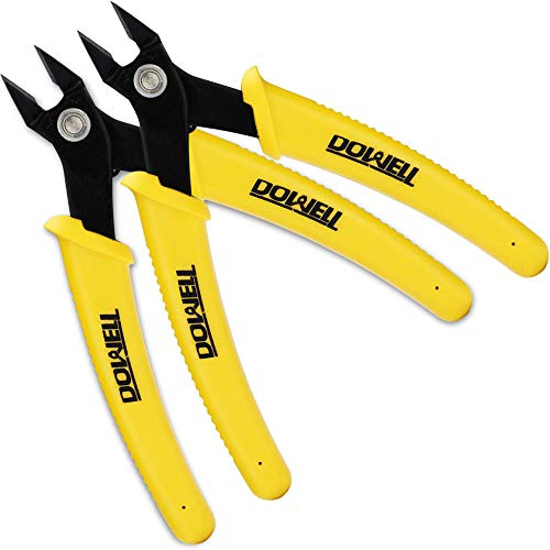DOWELL Micro Cutter Pince Coupe-Bord Pince Coupe-Fil Électronique pour Fils Souples Professionnels pour le Découpage de Câbles en Cuivre et en Aluminium (Lot de 2)