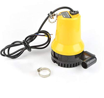 MOC Pompe à eau submersible pour eaux usées 12 V CC max. 8000 l/h Taille des matières en suspension 25 mm Pompe de bassin Pompe à eau sale et propre