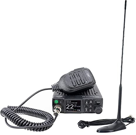 CB-Funk PNI Escort HP 8900 ASQ, 12-24V + CB Antenne PNI Extra 45 mit Magnetfuß, 12V / 24V Netzteil, RF Gain, Roger Beep, CTCSS-DCS, Dual Watch