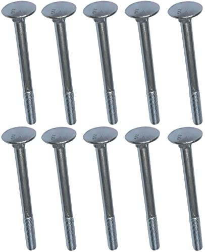 AERZETIX C48998 Pernos de Carrocería Cuello Cuadrado M5x60mm | Juego de 10, Pernos de Carruaje, Acero Galvanizado, DIN 603