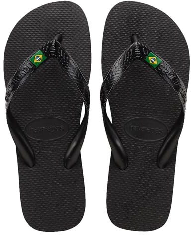 Havaianas - Top Brasil, Bequeme, Robuste und Leichte Badelatschen, mit Rutschfesten Sohlen, Brasilien-Flagge auf den Riemen, Unisex Erwachsene