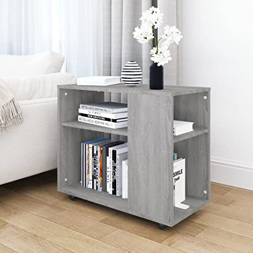 ZEYUAN Beistelltisch, Sofatisch, Sofatablett, Laptop Tisch, Couch Tisch, Mini Tisch, Druckertisch, Coffee Table, Wohnzimmer Tisch Für Couch, Grau Sonoma 70x35x55 cm Holzwerkstoff