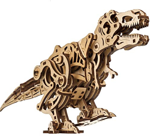UGEARS Tyrannosaurus Rex - 3D Holzpuzzle Erwachsene - Holz T-Rex Modellbausatz für Erwachsene - 3D Puzzle Holz Dinosaurier mit zweibeiniger Bewegung - Einzigartiges und Bildungs Geschenk