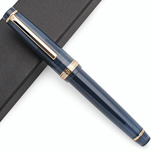 JINHAO 82 Acryl Füllfederhalter mit Iridium Feder (Feine Feder, Karibisches Meer Blau mit Gold Clip)