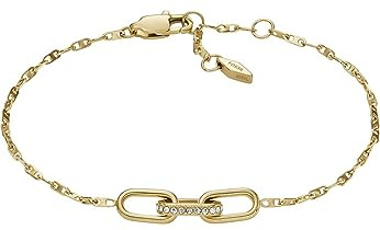 FOSSIL Heritage D-Link damarmband i guldfärgat rostfritt stål, JF04525710, Ljus guld