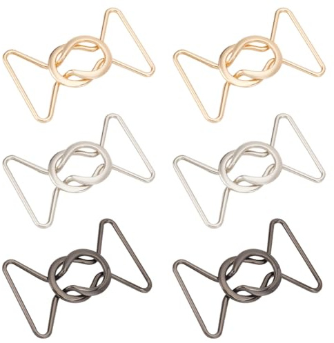 BENECREAT 6 Sets Ineinandergreifende Metallschnallen, 40mm Schnellverschluss-Schnalle Ineinandergreifender Schnallenverschluss, Gürtelzubehör Für DIY-Taillengürtel(Gunmetal Platinum Golden)
